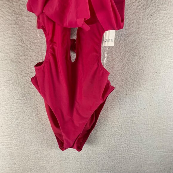 Bar III Women's Cowl Neck Cutout Halter Strap Ruby One-Piece Swimsuit Size M NWT - Picture 3 of 9